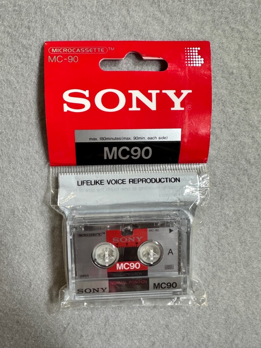 Sony MC-90 Microcassette 180‎ Min Voice Recorder Tape New Sealed